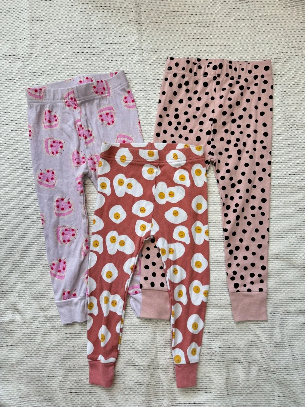 Old Navy Pajama Top & Bottom Sets of 3 Girl’s 2T Pink Lavender Fun Prints Sleep